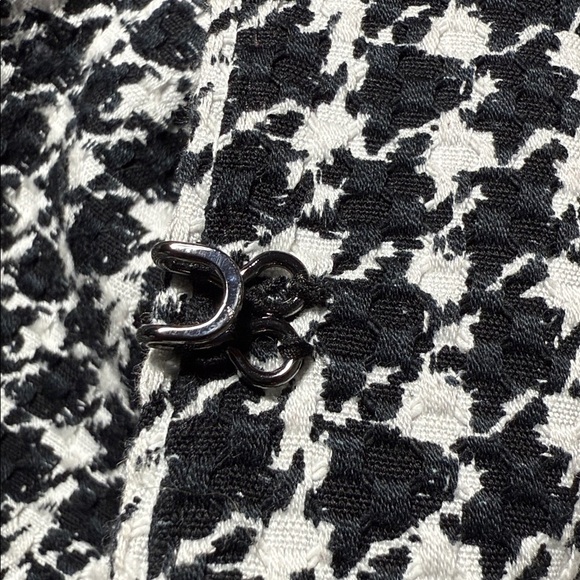 Talbots Black White Houndstooth Jacquard Suiting Jacket 10 Classic Work Chic - Picture 13 of 13